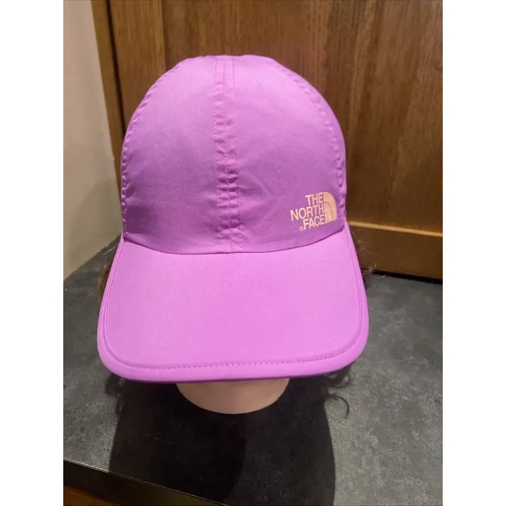 The North Face Hat Adjustable Youth MPurple Lightweight Hiking Running Cap Logo